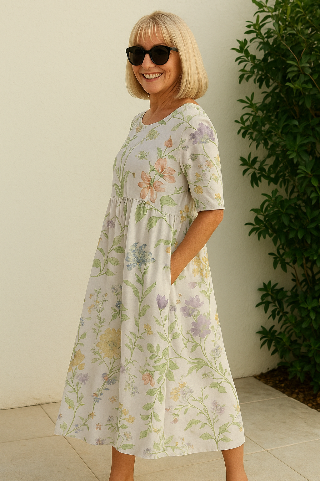 Elin™ | Elegante Soepelvallende Midi Jurk