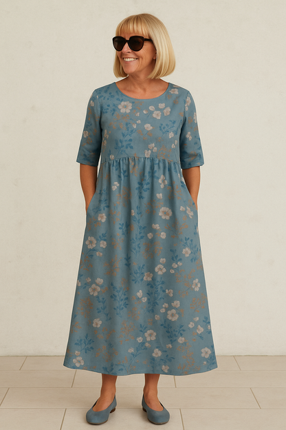 Elin™ | Elegante Soepelvallende Midi Jurk