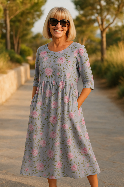 Elin™ | Elegante Soepelvallende Midi Jurk