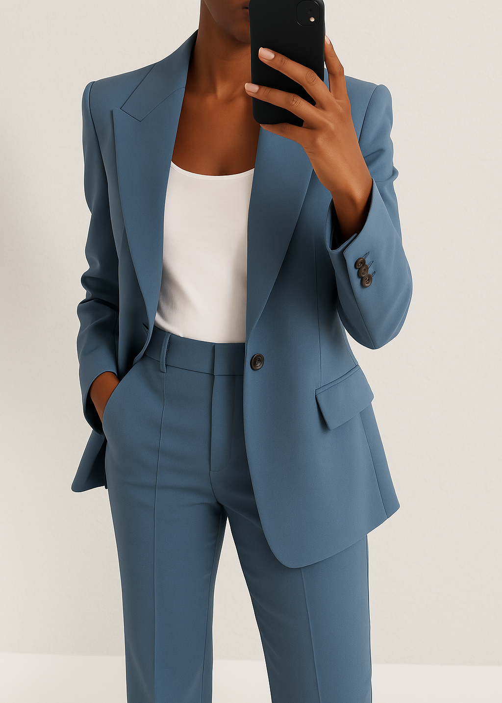 Britt™ | Getailleerd Tweedelig Mantelpak met Blazer
