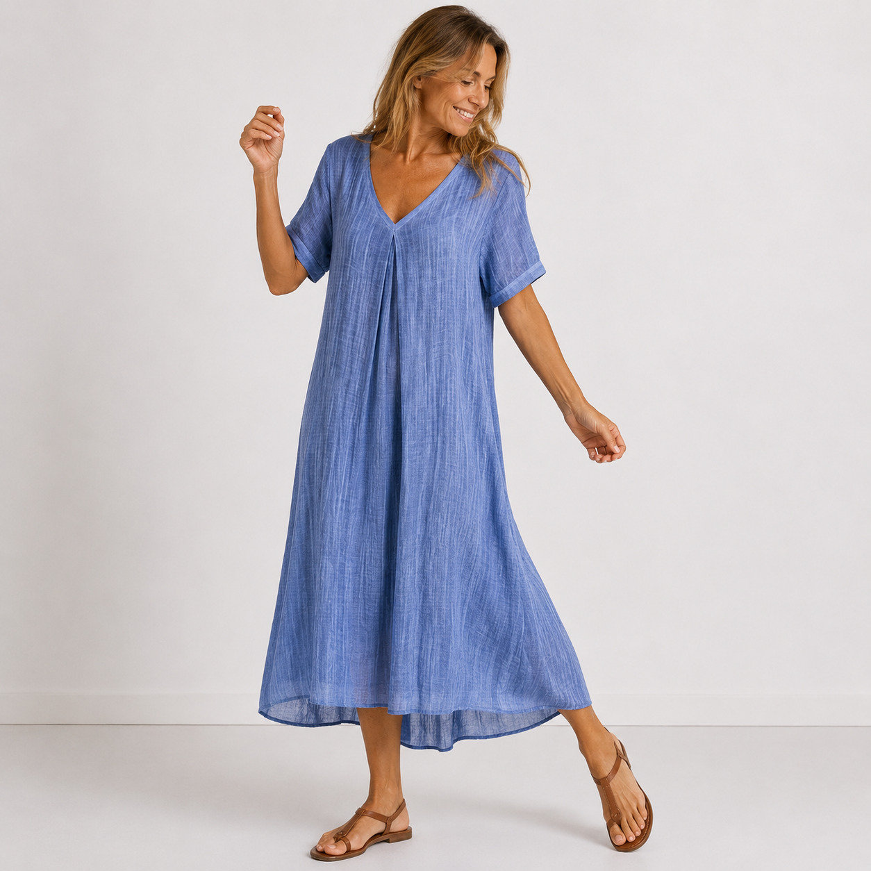 Violet™ | Soepelvallende Maxi Jurk