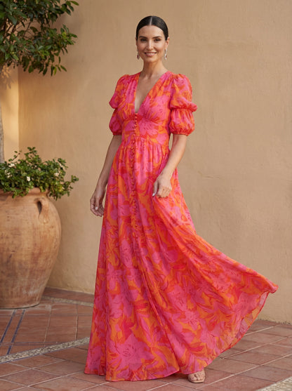 Isabella™ | Elegante Maxi Jurk met V-Hals