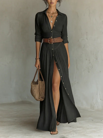 Lena™ | Stijlvolle Maxi Jurk Met Riem
