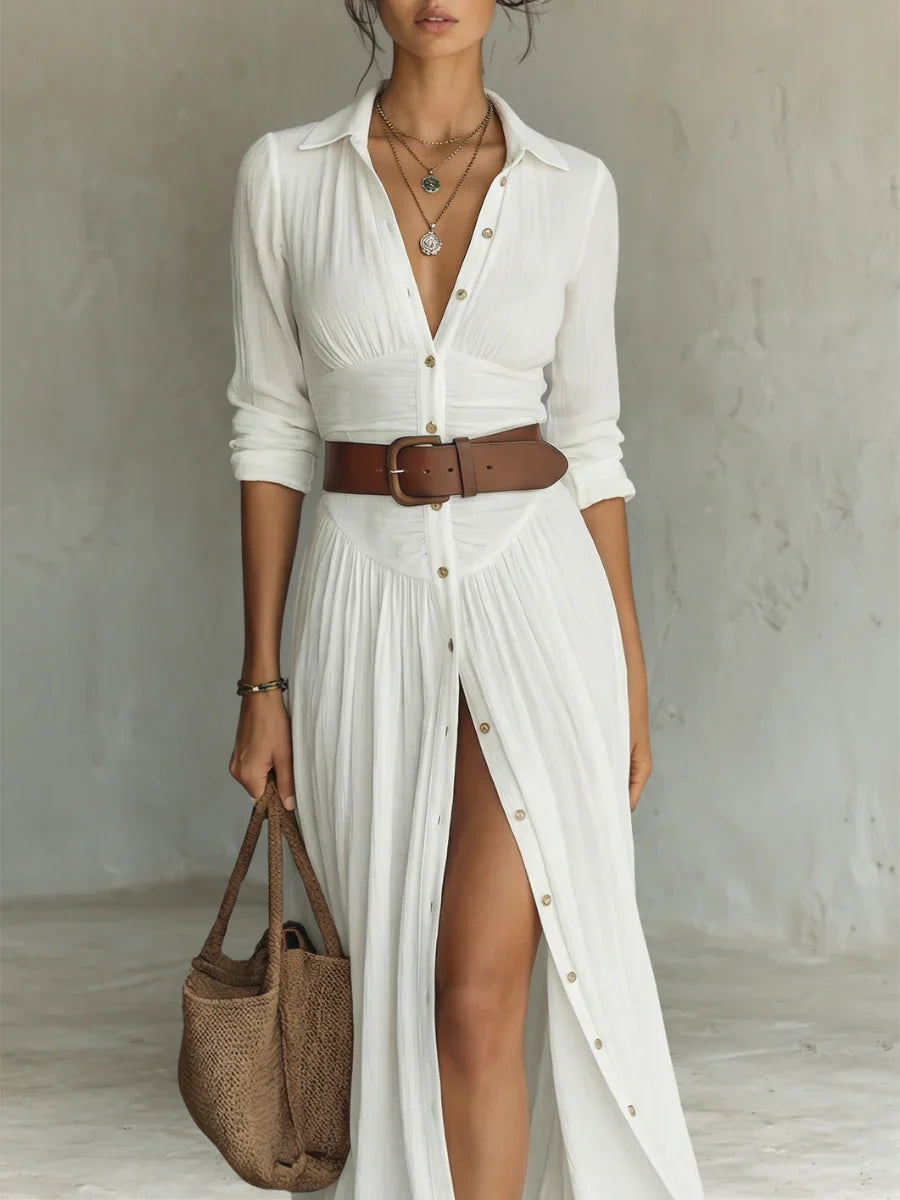 Lena™ | Stijlvolle Maxi Jurk Met Riem