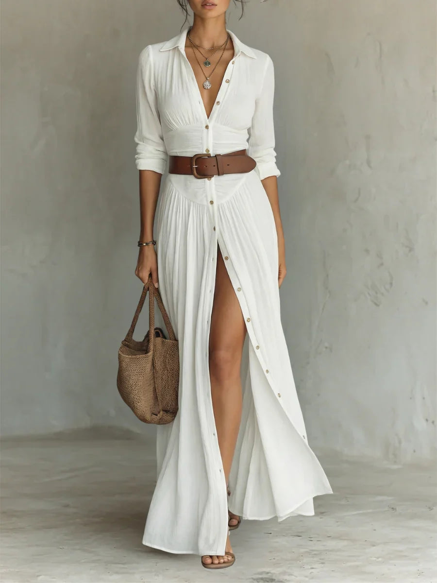 Lena™ | Stijlvolle Maxi Jurk Met Riem