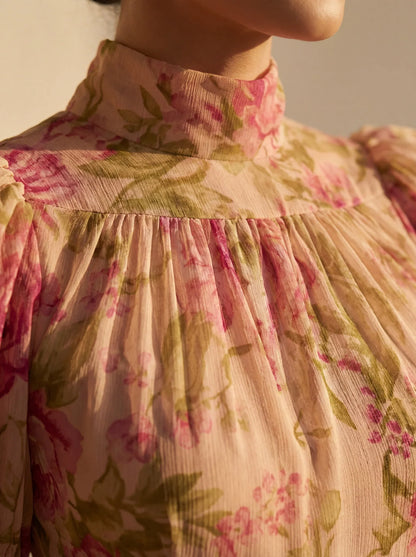 Elira™ | Elegante Bloemen Ruffle Maxi Jurk