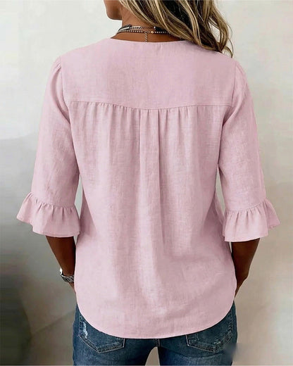 Amelie™ | Buikcamouflerende Blouse Met Knopen