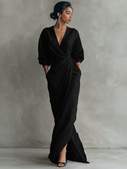 Nina™ | Elegante Wikkel Maxi Jurk