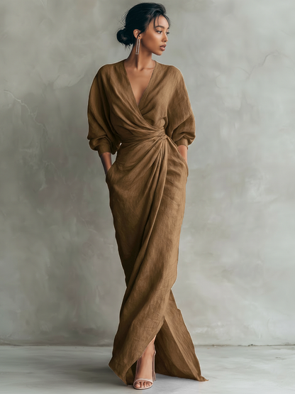 Nina™ | Elegante Wikkel Maxi Jurk