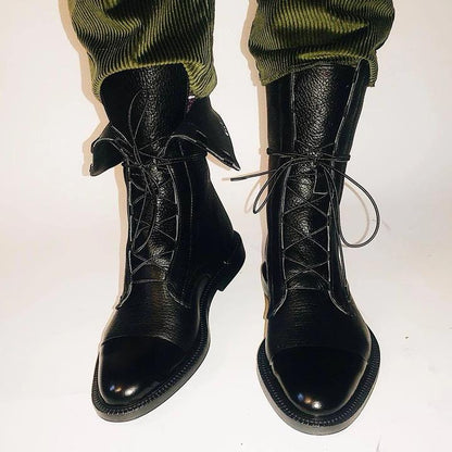 Saar™ | Lakleren Veterlaarzen 8