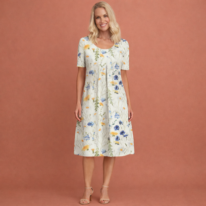 Lara™ | Elegante Bloemen Midi Jurk