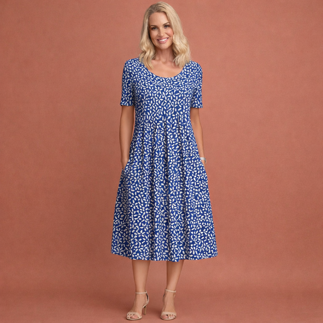Lara™ | Elegante Bloemen Midi Jurk