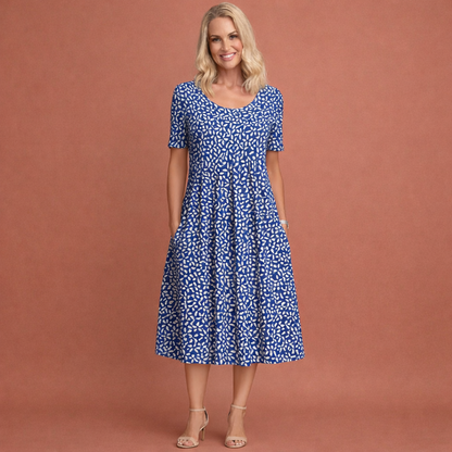 Lara™ | Elegante Bloemen Midi Jurk