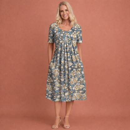 Lara™ | Elegante Bloemen Midi Jurk
