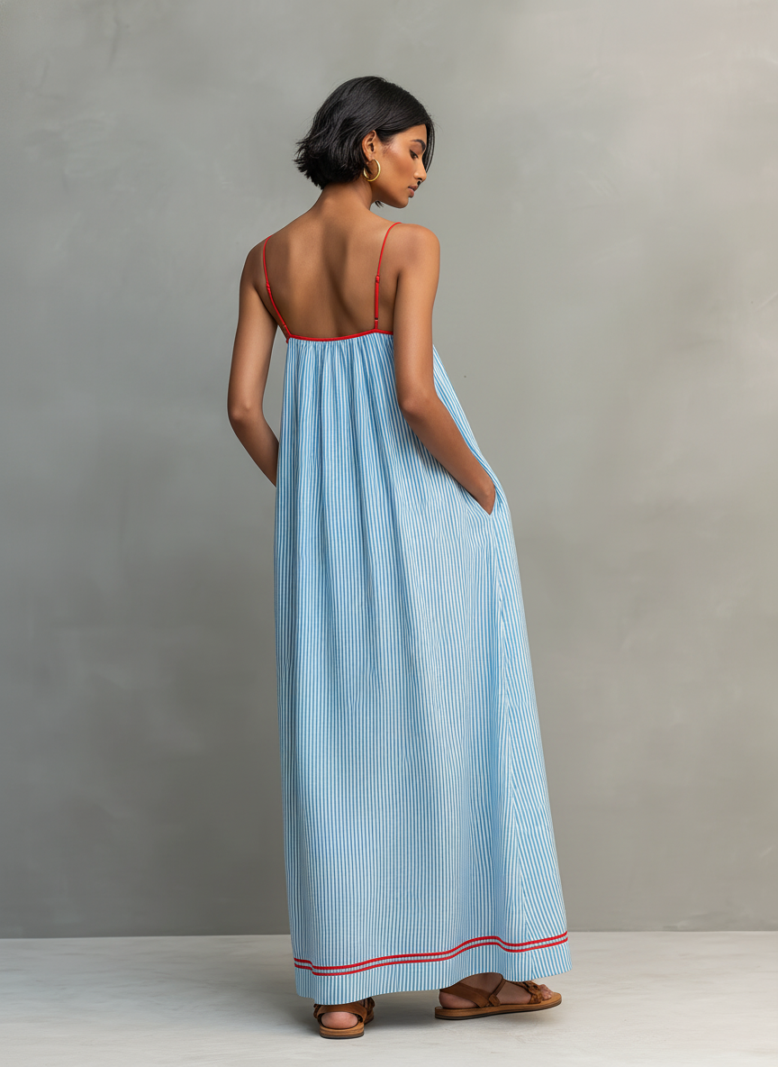 Elina™ | Luchtige Gestreepte Maxi Jurk