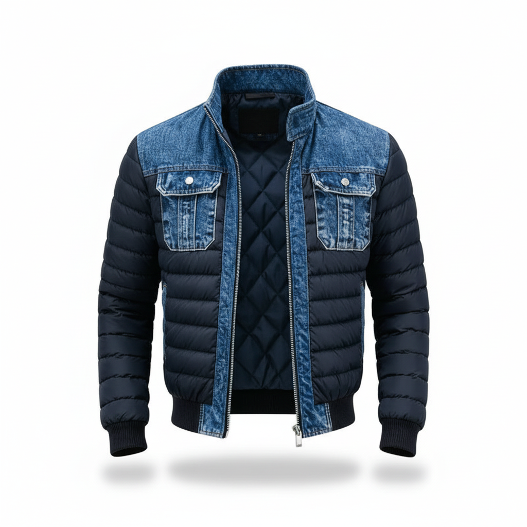 Jori™ | Stijlvolle Gewatteerde Denim Jas