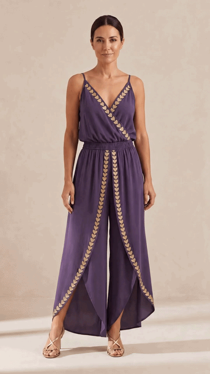 Oona™ | Luxe Jumpsuit met Gouden Details