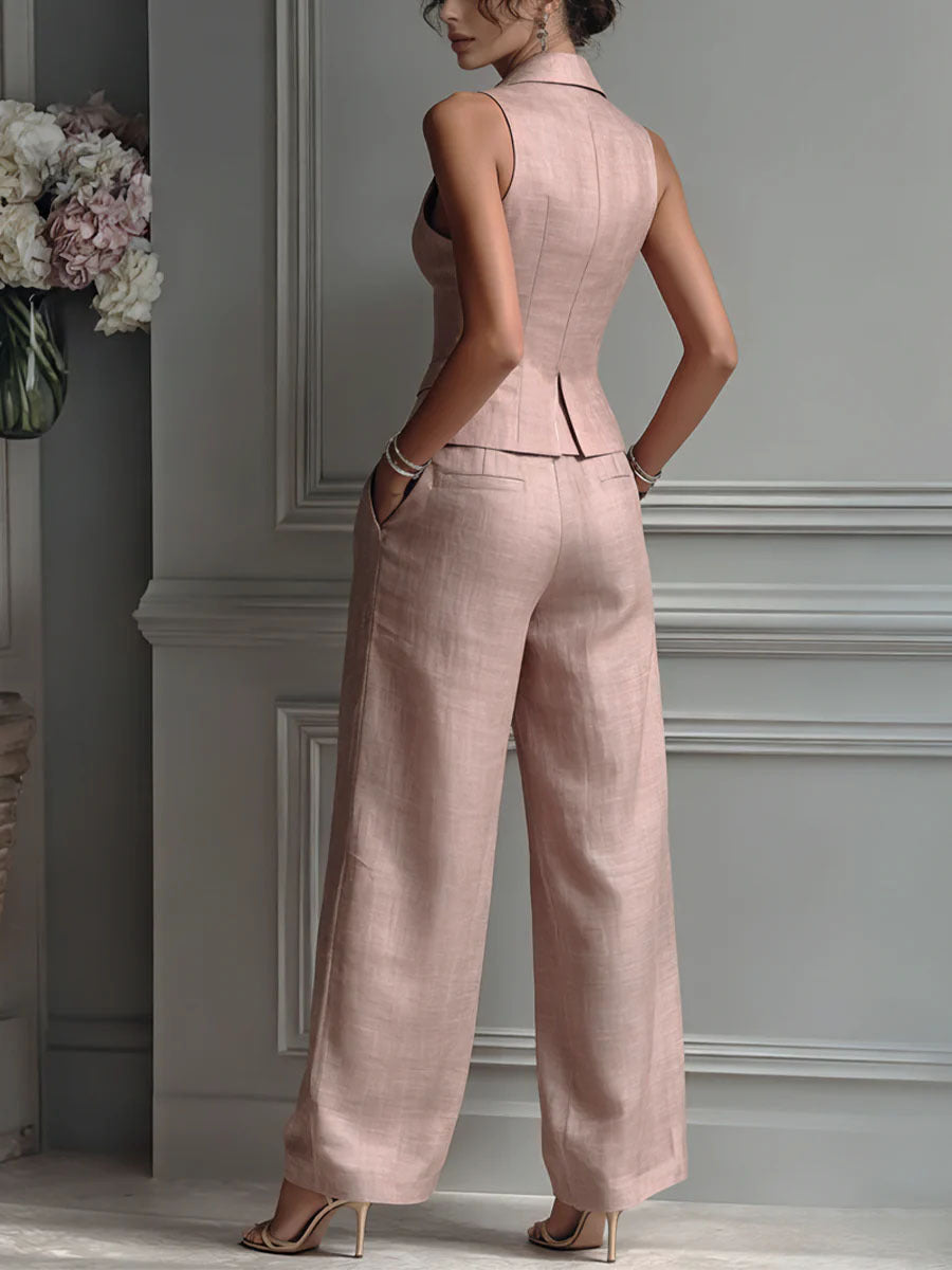 Aime™ | Tweedelige set met V-hals en knoopsluiting