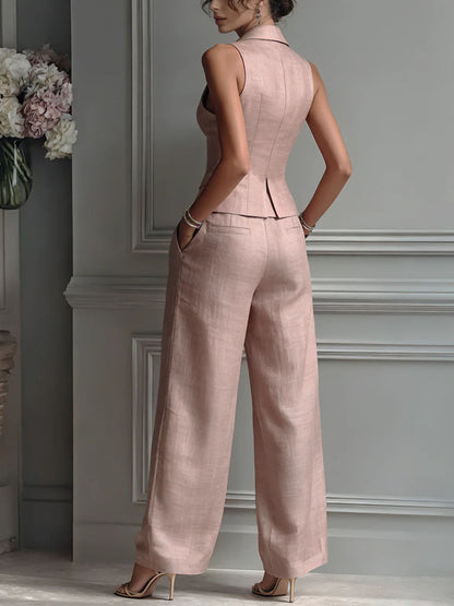 Aime™ | Tweedelige set met V-hals en knoopsluiting
