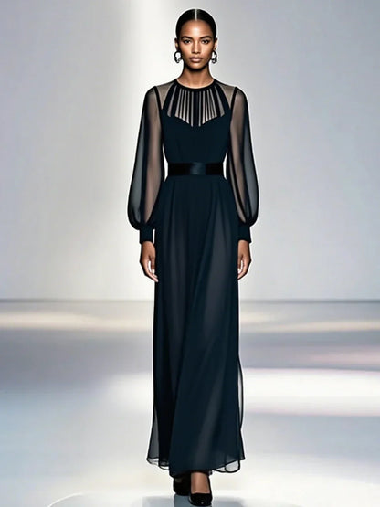 Olia™ | Soepelvallende Transparante Maxi Jurk