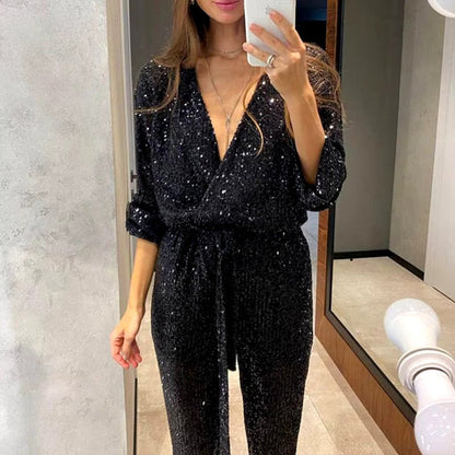 Amari™ | Stijlvolle sprankelende feest jumpsuit