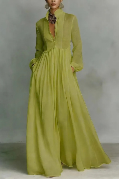 Lena™ | Stijlvolle Maxi Jurk Met Knopen