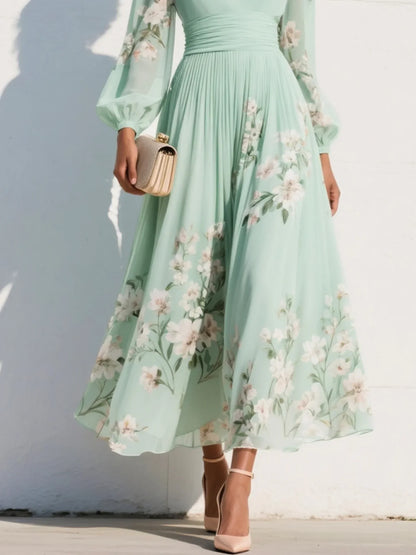 Veya™ | Elegante Bloemen Maxi Jurk
