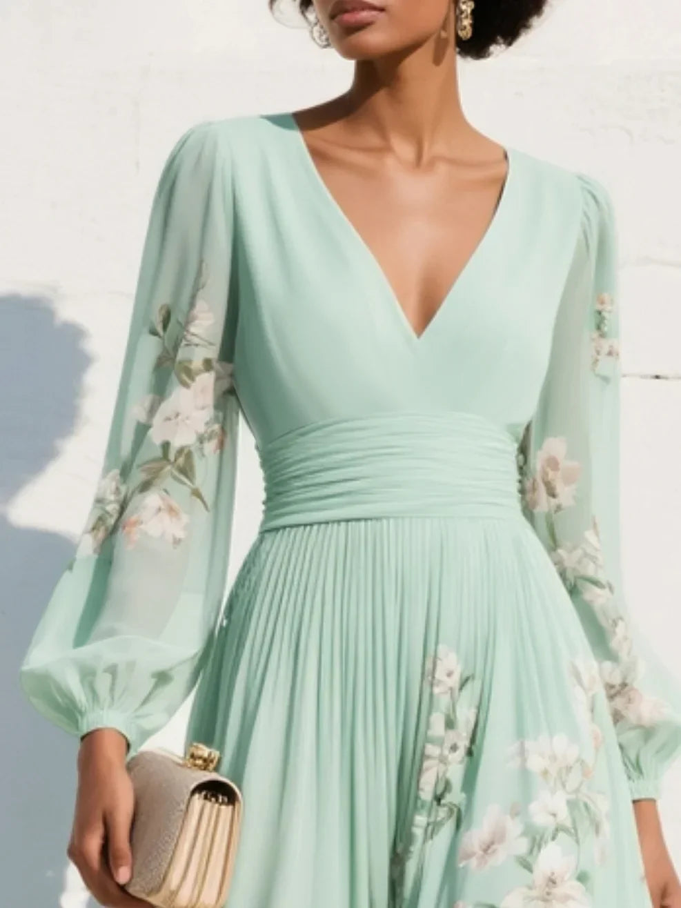 Veya™ | Elegante Bloemen Maxi Jurk