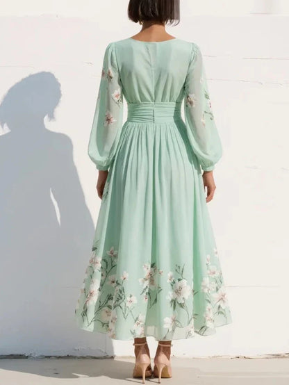 Veya™ | Elegante Bloemen Maxi Jurk