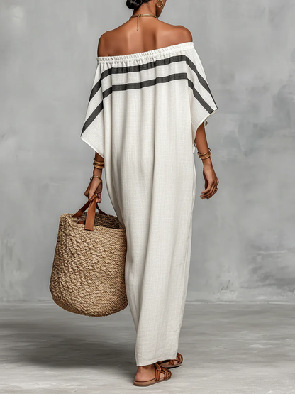 Estelle™ | Comfortabele Buikcamouflerende Off-Shoulder Maxi Jurk