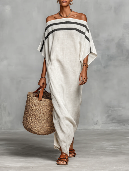 Estelle™ | Comfortabele Buikcamouflerende Off-Shoulder Maxi Jurk