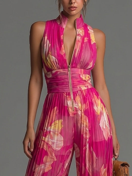 Nicole™ | Elegante Bloemen Chiffon Jumpsuit