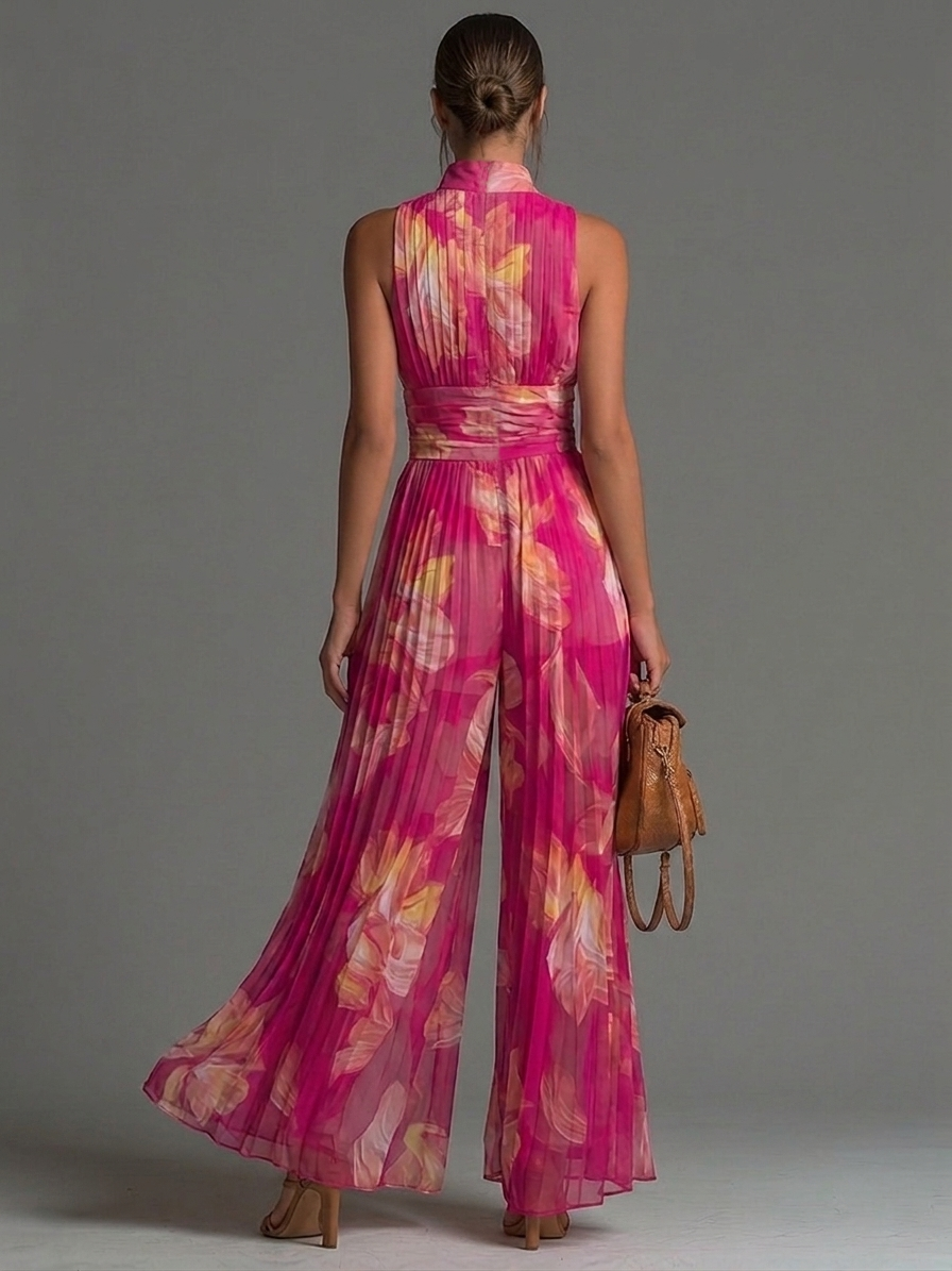 Nicole™ | Elegante Bloemen Chiffon Jumpsuit