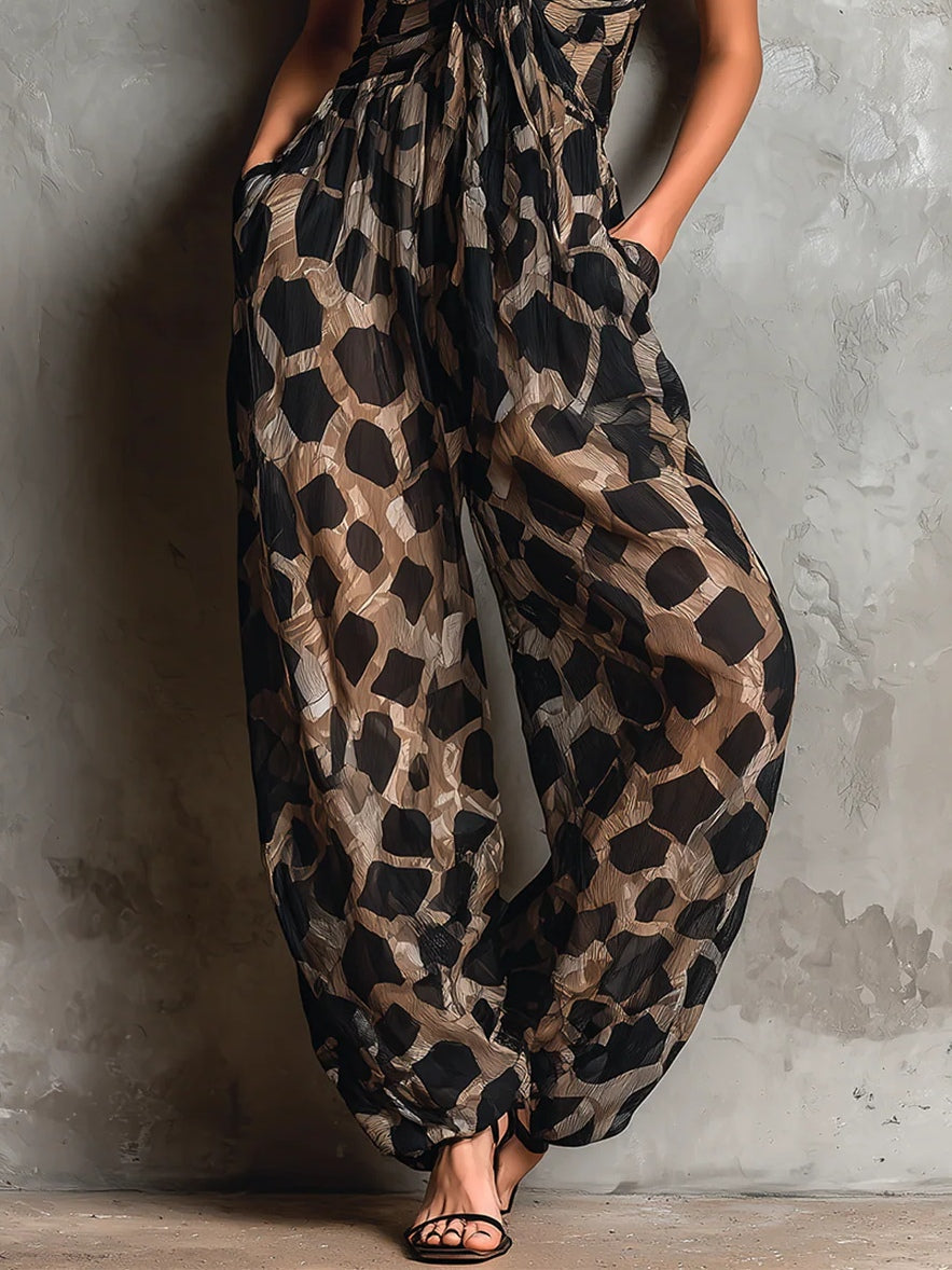 Rafaella™ | Jumpsuit Met Halternek en Print
