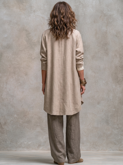 Sabine™ | Elegante Driedelige Set Met Wijde Broek