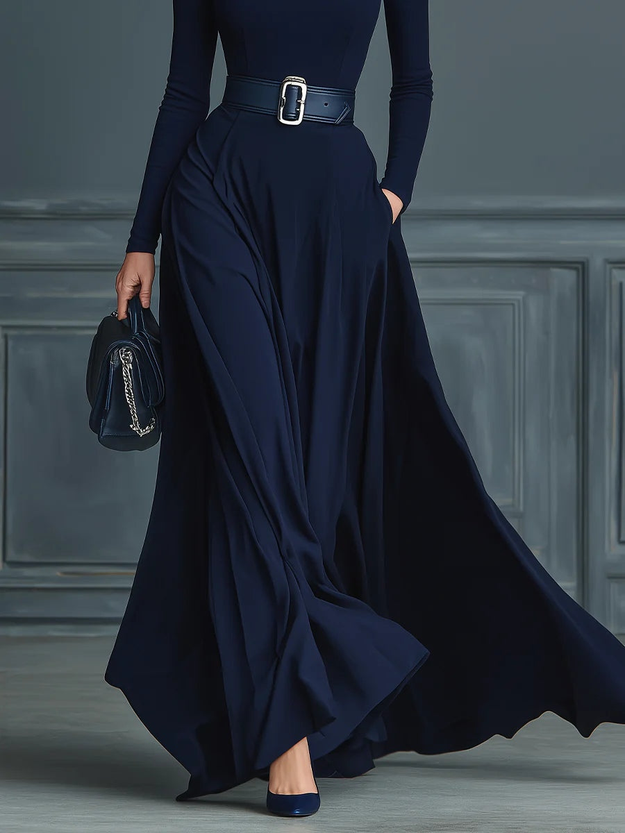 Elora™ | Elegante maxi jurk met hoge hals