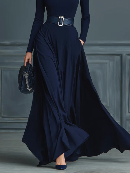 Elora™ | Elegante maxi jurk met hoge hals