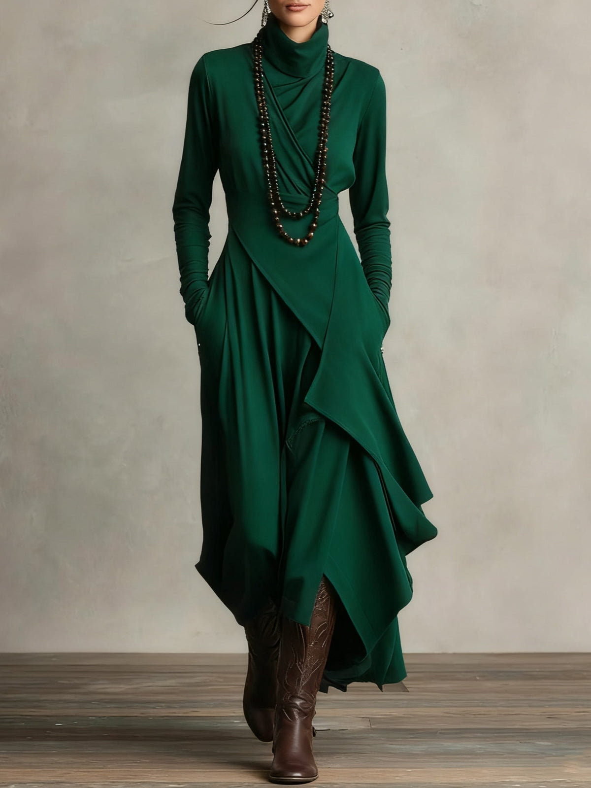 Femke™ | Vintage Asymmetrische Maxi Jurk 11