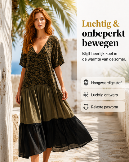 Aveline™ | Bohemian Maxi Jurk met Buikbedekkend Design
