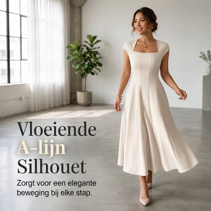 Renate™ | Klassieke Buikbedekkende A-Lijn Midi Jurk