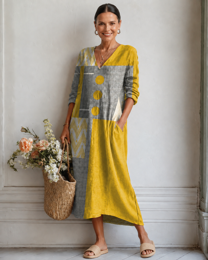 Emma™ | Soepelvallende Midi Jurk