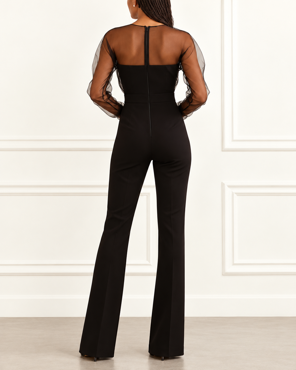 Nienke™ | Elegante Jumpsuit Met Transparante Mesh Mouwen