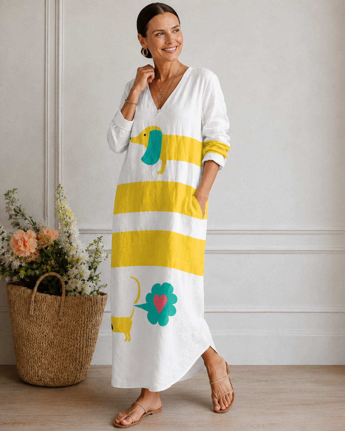 Eloise™ | Relaxte Soepelvallende Midi Jurk