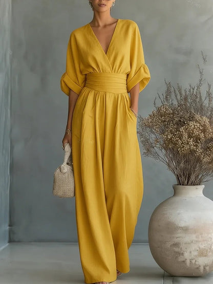 Georgina™ | Elegante Jumpsuit Met V Hals