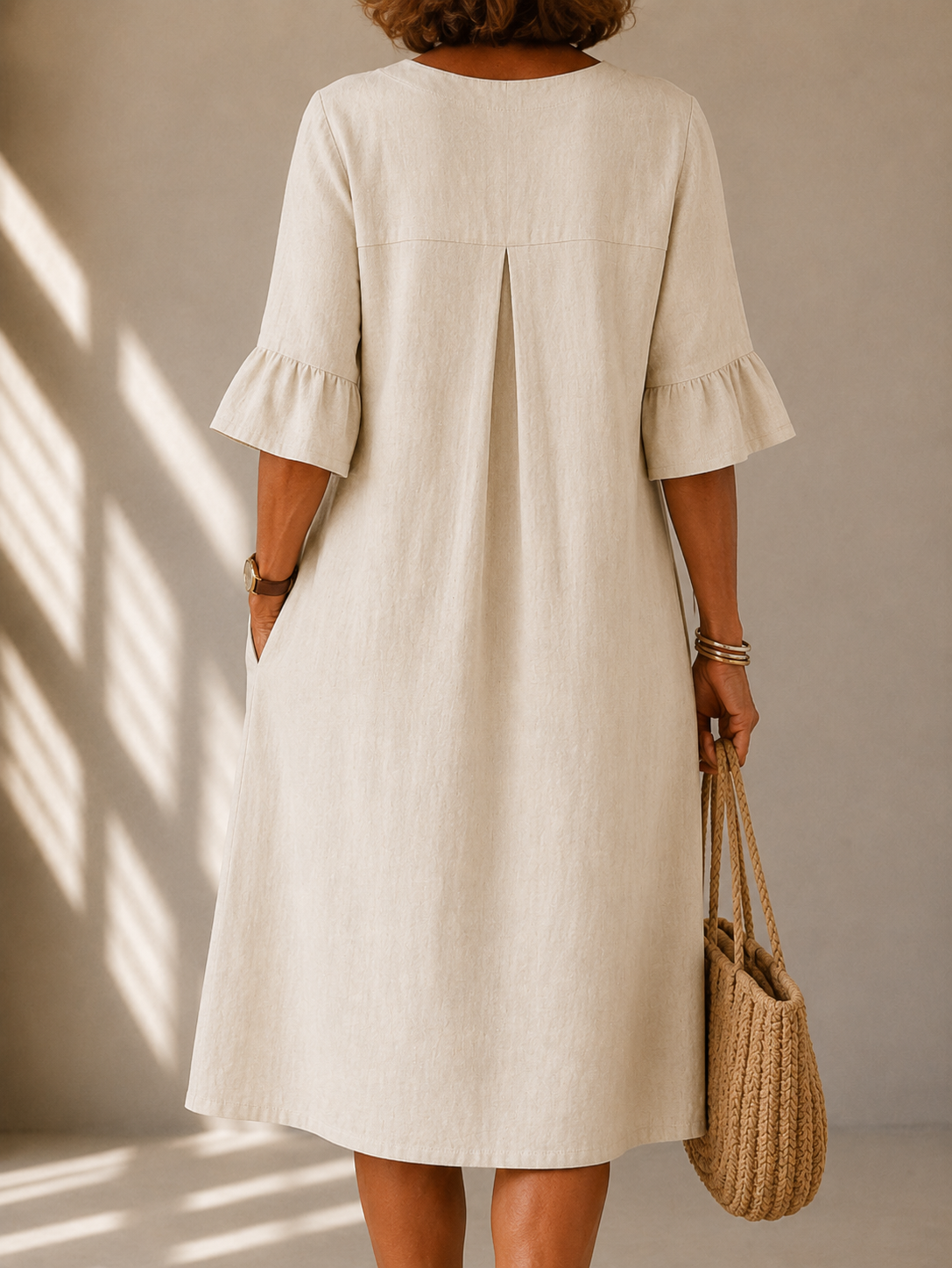 Corinne™ | Buikbedekkende Midi Jurk Met Knopen