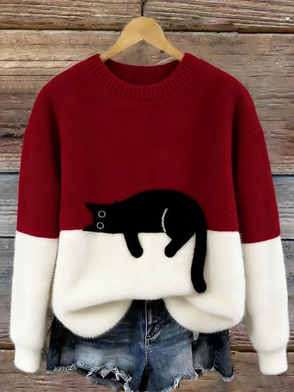 Lora™ | Zachte Oversized Trui Met Kattenprint 6