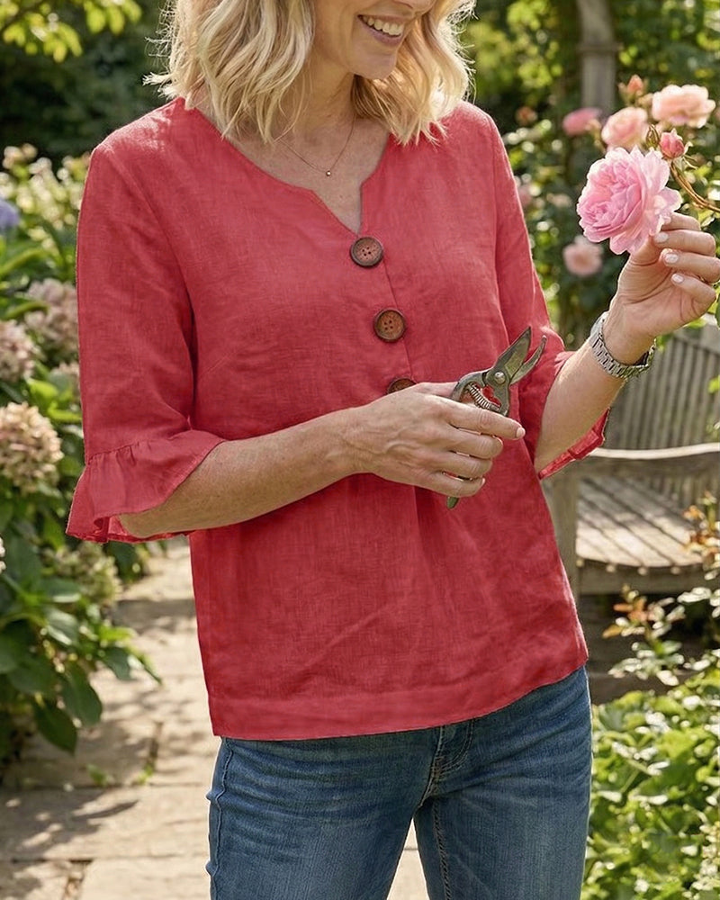 Amelie™ | Buikcamouflerende Blouse Met Knopen