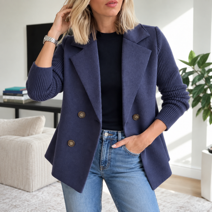 Tasha™ | Comfortabele Blazerjas met Gebreide Mouwen