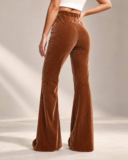 Fenna™ | Corduroy Flared Broek met Hoge Taille