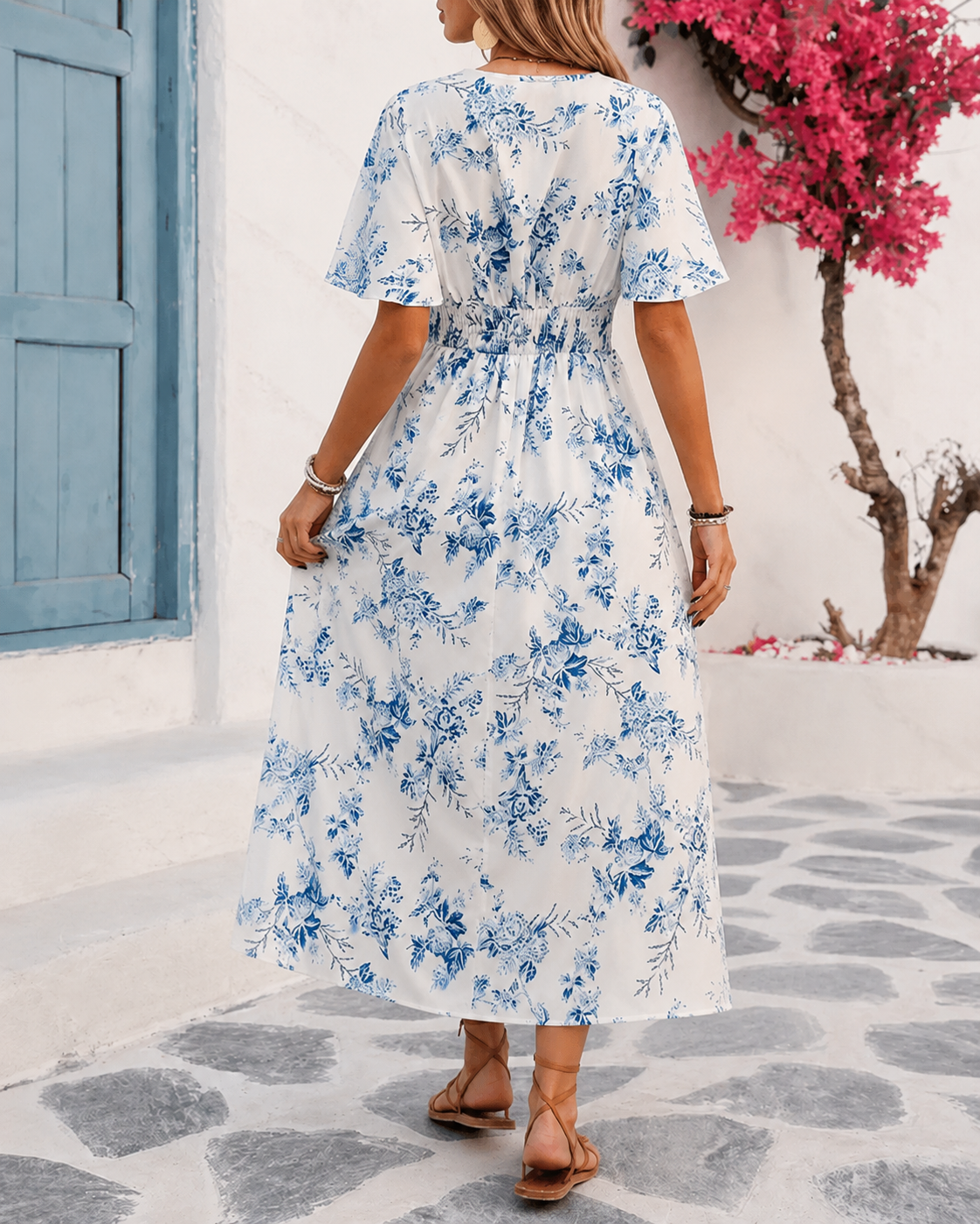 Noelle™ | Luchtige Buikcamouflerende Bloemen Midi Jurk